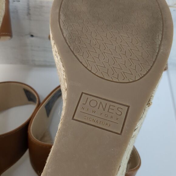 Jones New York Isotta Espadrille Brown Jute Woven Wedge Sandal Women's 10 - Picture 11 of 12
